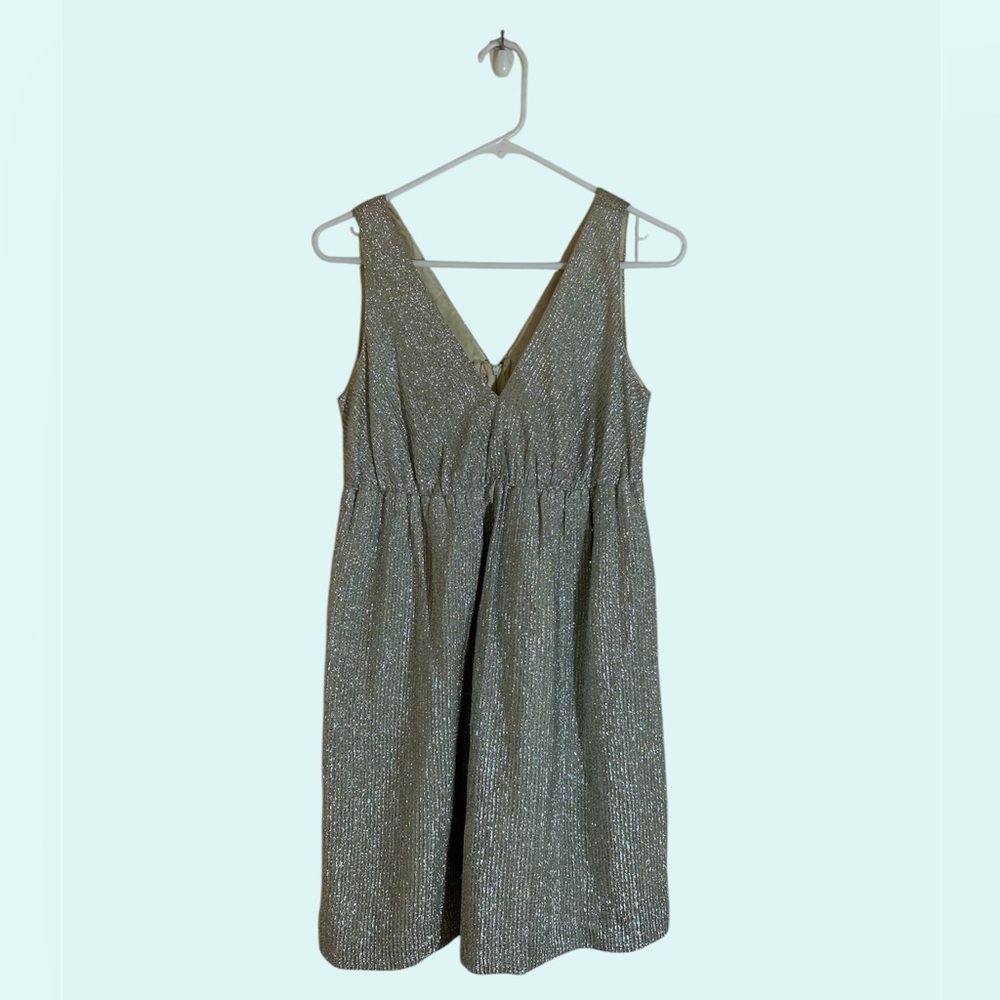 joseph magnin Metallic silver Party Holiday Short Dress